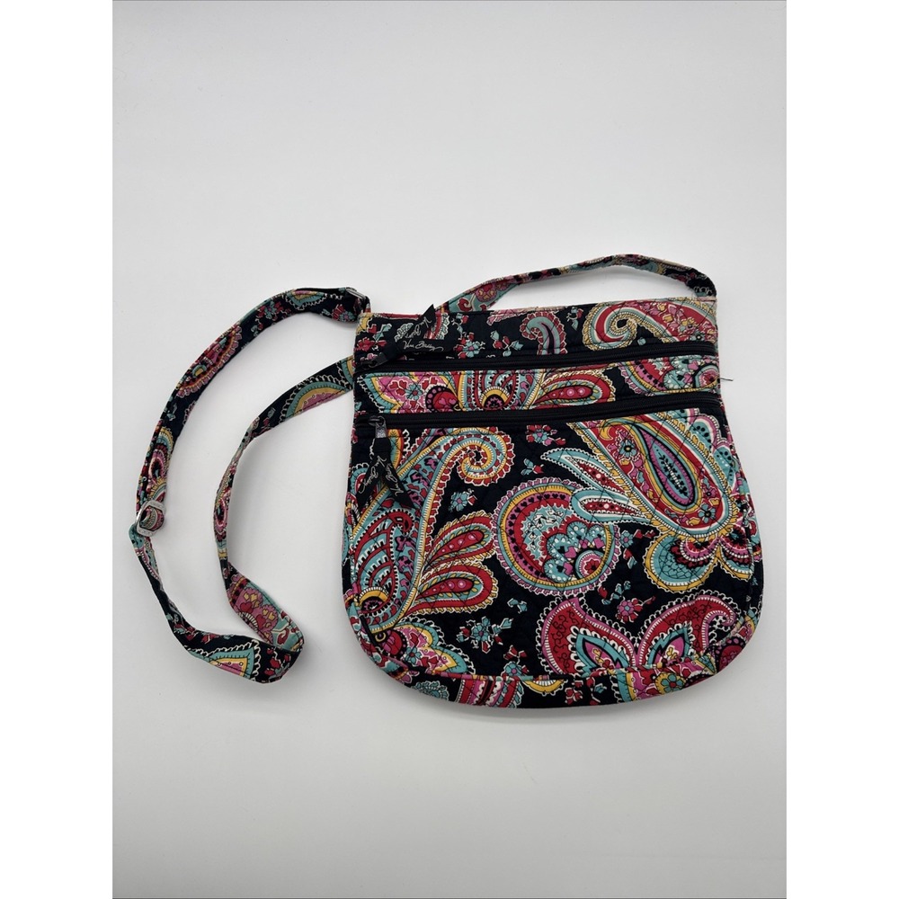 Vera Bradley Parisian Paisley Triple Zip Crossbody Hipster Shoulder Bag Retired